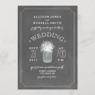 Invitación Boda de Mason Jar de la ceremonia de aliento para 