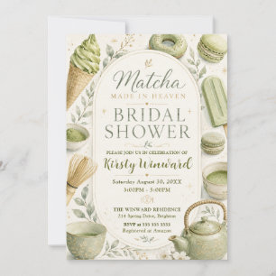 Invitación Boda de Matcha Hecha en el Cielo: Desayuno Nupcial