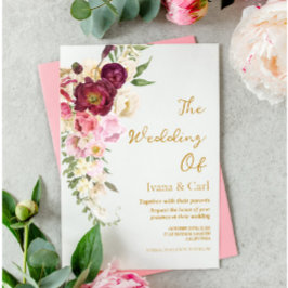 Invitación Boda de Matrimonio de Abrazo FLORAL