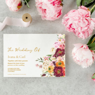 Invitación Boda de Matrimonio de Abrazo FLORAL