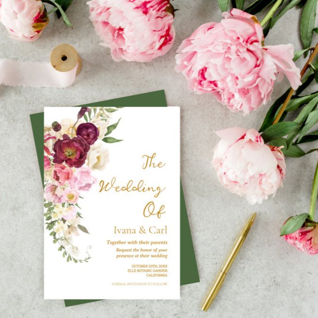 Invitación Boda de Matrimonio de Abrazo FLORAL (Subido por el creador)