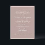 Invitación Boda de Mauve Dusty Mauve con guión de borde clási<br><div class="desc">Estilo clásico formal de escritura tradicional Elegante Invitación de matrimonio con borde estrecho y detalles RSVP en línea en malva polvorienta con texto blanco</div>