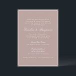 Invitación Boda de Mauve Dusty Mauve con guión de borde clási<br><div class="desc">Estilo clásico formal de escritura tradicional Elegante Invitación de matrimonio con borde estrecho y detalles RSVP en línea en malva polvorienta con texto blanco</div>