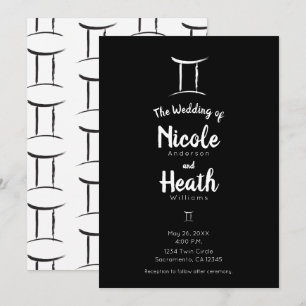 Invitación Boda de Mayo Junio Astrología Signo Zodiacal GEMIN