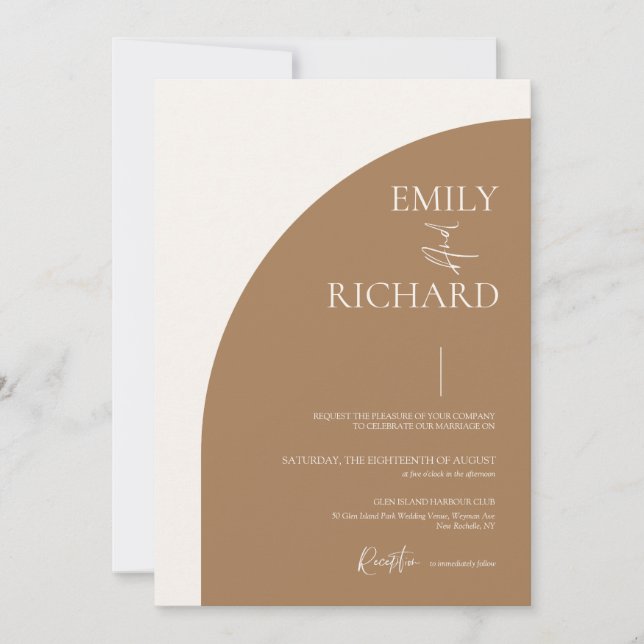 Invitación Boda de media arco moderno (Anverso)
