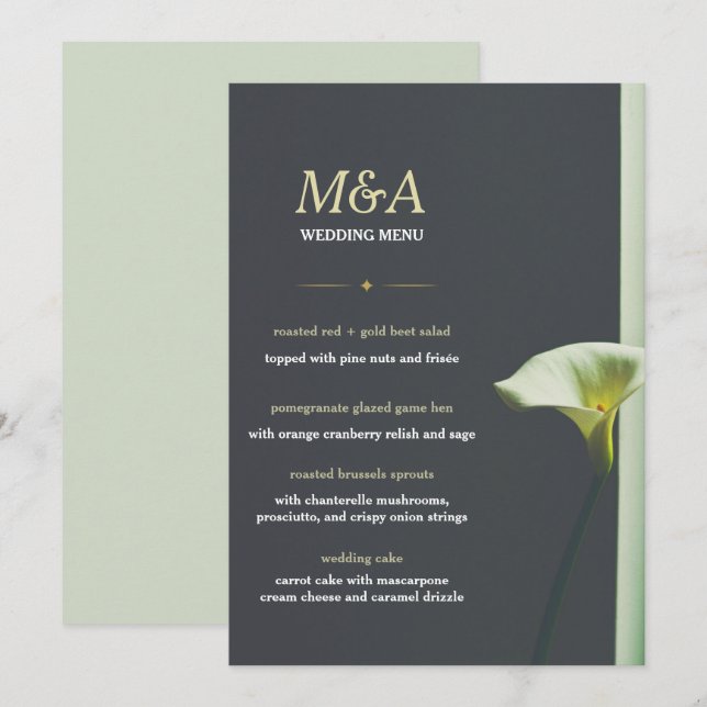 Invitación Boda de menú (Anverso / Reverso)