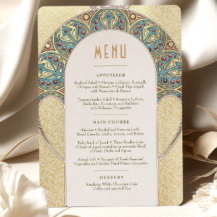Invitación Boda de menú Art Nouveau vintage de Mucha Invitati