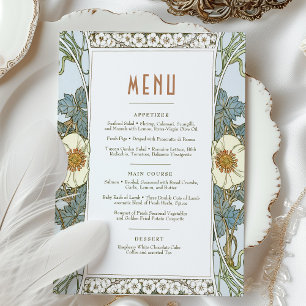Invitación Boda de menú Art Nouveau vintage de Mucha Invitati
