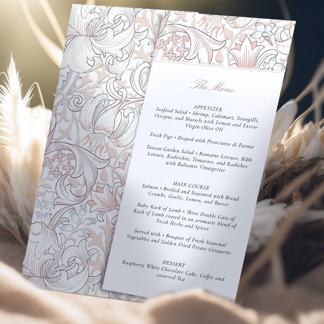 Invitación Boda de menú Golden Lilies William Morris (Subido por el creador)
