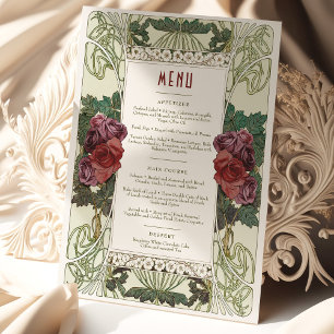 Invitación Boda de menú Vintage Art Nouveau de Mucha Dinner