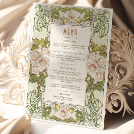 Invitación Boda de menú Vintage Art Nouveau de Mucha Dinner