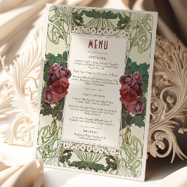 Invitación Boda de menú Vintage Art Nouveau de Mucha Dinner