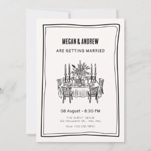 Invitación Boda de mesa de la cena