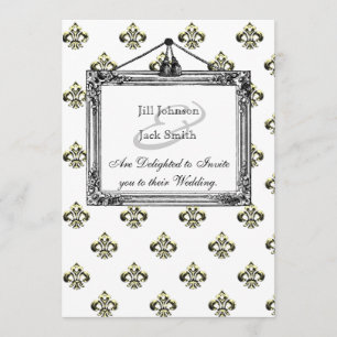 Invitación Boda de Metallic Fleur de lis (Oro)