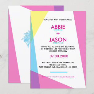 Invitación Boda de Miami Nights