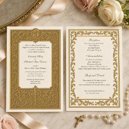 Invitación Boda de Misa Nupcial Católica Tradicional