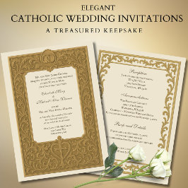 Invitación Boda de misa nupcial católico tradicional