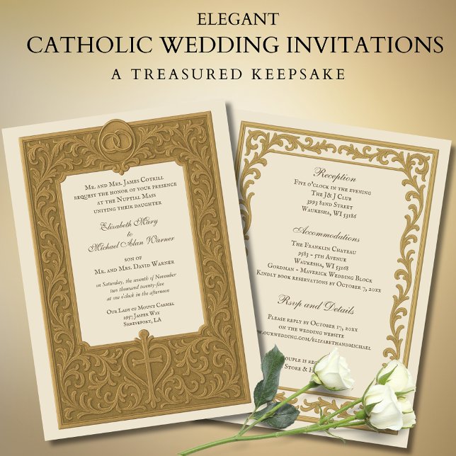 Invitación Boda de misa nupcial católico tradicional (Subido por el creador)