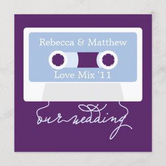 Invitación Boda de mixtape de casete retro