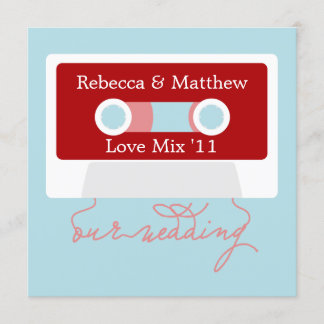 Invitación Boda de mixtape retro