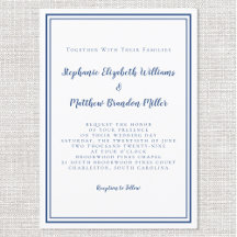 Boda de Moda azul azul clásico Minimalista simple