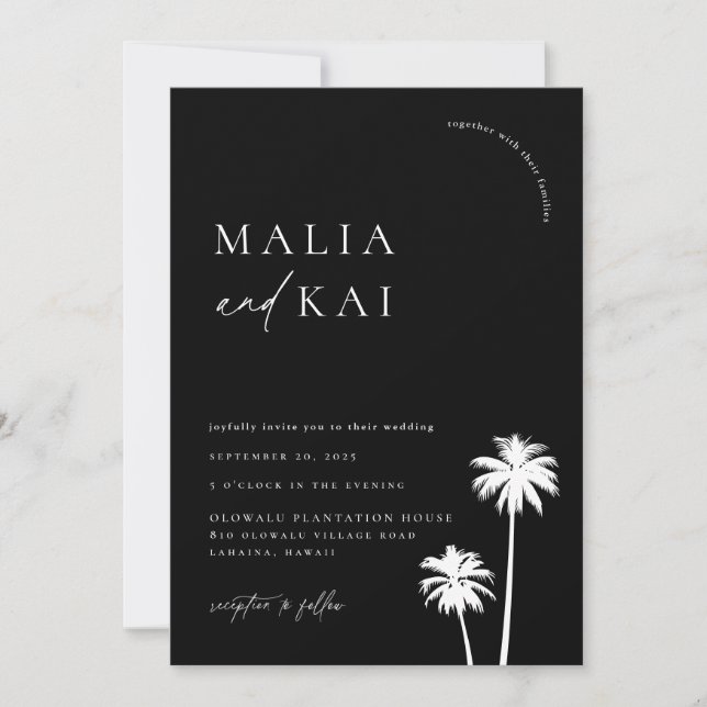 Invitación Boda de Moda costera contemporánea (Anverso)