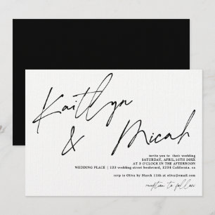 Invitación Boda de moda de caligrafía de escritura de nombres