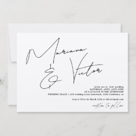 Invitación Boda de moda de caligrafía de escritura de nombres