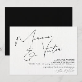 Invitación Boda de moda de caligrafía de escritura de nombres