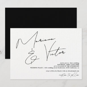Invitación Boda de moda de caligrafía de escritura de nombres