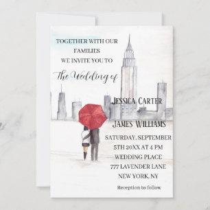 Invitación Boda de Moda de destino de acuarela de Nueva York