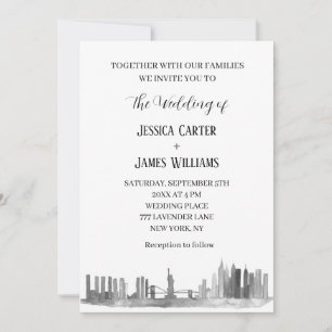 Invitación Boda de Moda de destino de acuarela de Nueva York