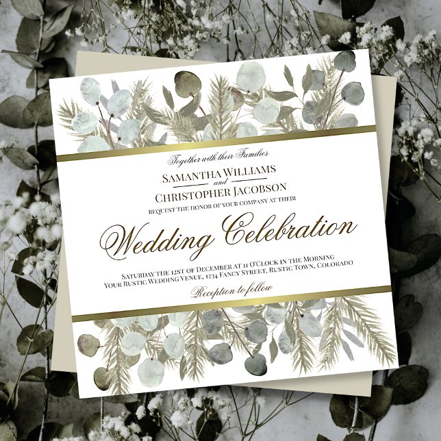 Invitación Boda de Moda de Eucalyptus y Boho Pino (Subido por el creador)