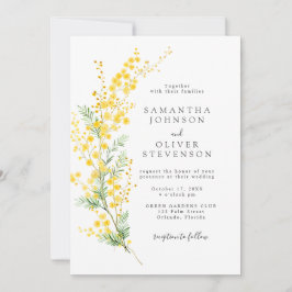 Invitación Boda de Moda de flores de mimosa de primavera amar