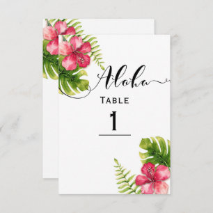 Invitación Boda de Moda de Hibiscus Tropical Blanco Número de