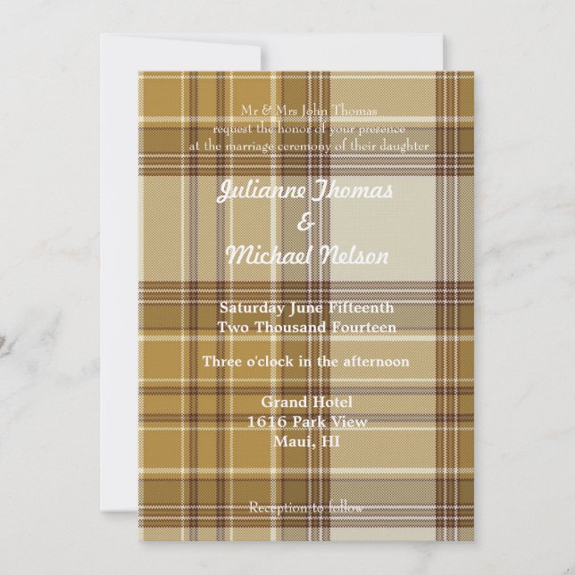 Invitación Boda de Moda de las franjas ojivas amarillas (Anverso)