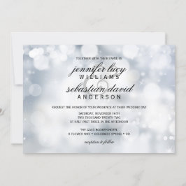Invitación Boda de Moda de luz Silver Bokeh de lujo