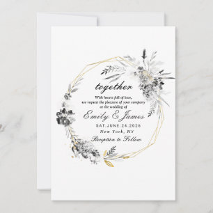 Invitación Boda de moda de oro de marco humeante