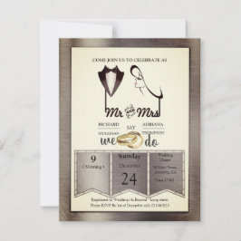 Invitación Boda de moda de oro-plata-latón de papel de alumin