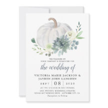 Boda de Moda de otoño elegante de calabaza blanca