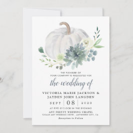 Invitación Boda de Moda de otoño elegante de calabaza blanca