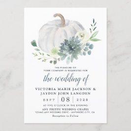 Invitación Boda de Moda de otoño elegante de calabaza blanca