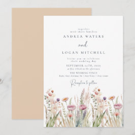 Invitación Boda de Moda del Boho de Flores Silvestres