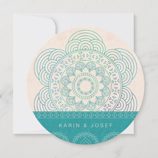Invitación Boda de Moda del Jardín de Verano Mandala (Anverso)