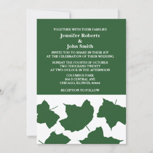 Invitación Boda de moda del libro blanco de la hoja verde esm