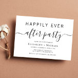 Invitación Boda de moda después del Fiesta<br><div class="desc">Moda mínima boda en blanco y negro después de la invitación de la fiesta para una celebración post-electoral o boda. "Feliz eterno después del Fiesta" está escrito en una mezcla de tipografía simple y un guión moderno y a la moda con toques.</div>