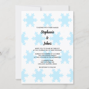 Invitación Boda de moda elegante blanco azul de invierno con 