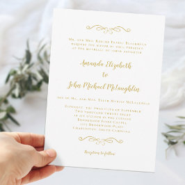 Invitación Boda de Moda elegante formal de oro Delicado clási