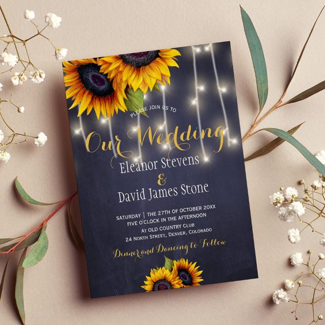 Invitación Boda de moda en el tablero de tiza de la marina Su (Subido por el creador)