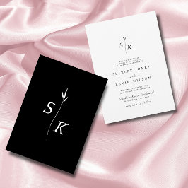 Invitación Boda de Moda en monograma de hoja simple